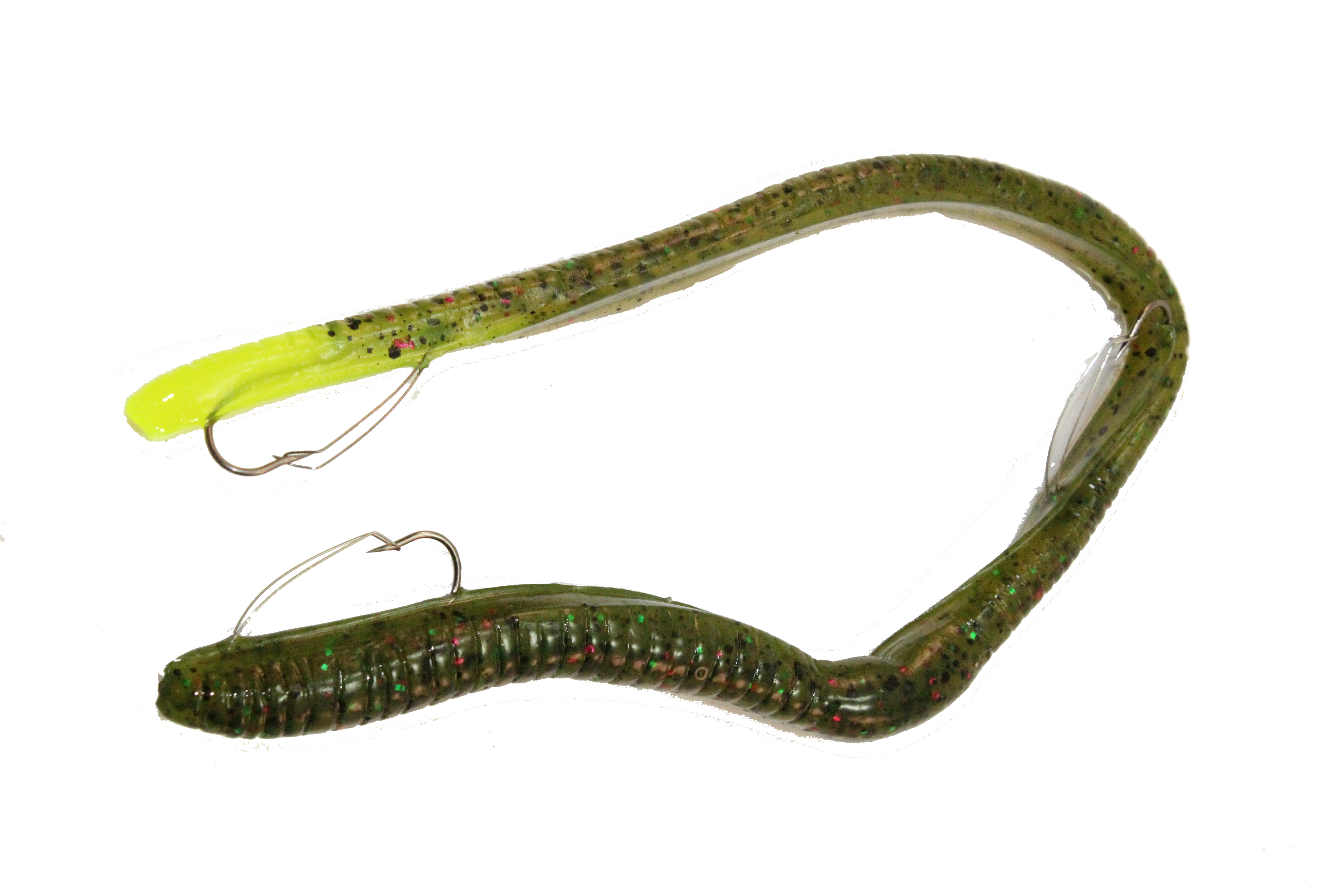 THE BUBBA WORM 12 - CANDY WATERMELON / FC - IKE-CON Fishing Tackle